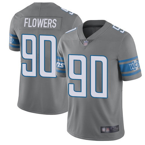 Detroit Lions Limited Steel Men Trey Flowers Jersey NFL Football 90 Rush Vapor Untouchable